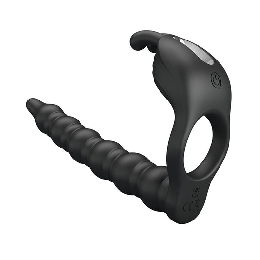 Blackney Anillo Vibrador para Doble Penetración - Negro