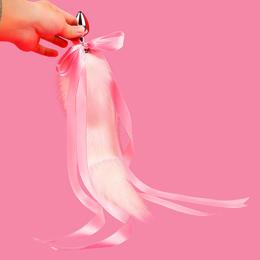 Cola de Zorro con Plug de Metal - Rosa 38 cm