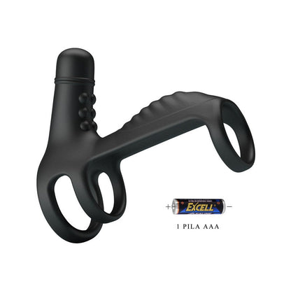 Elish Anillo Vibrador Triple con Funda - Negro