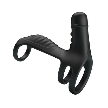 Elish Anillo Vibrador Triple con Funda - Negro