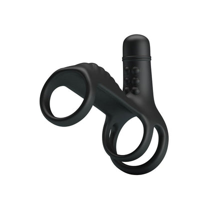 Elish Anillo Vibrador Triple con Funda - Negro