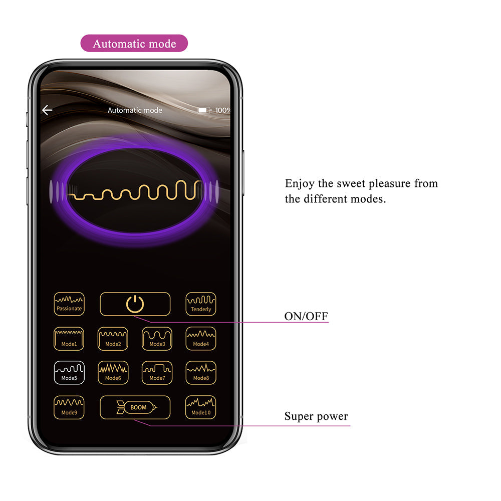 Abner Huevo Vibrador con APP - Morado
