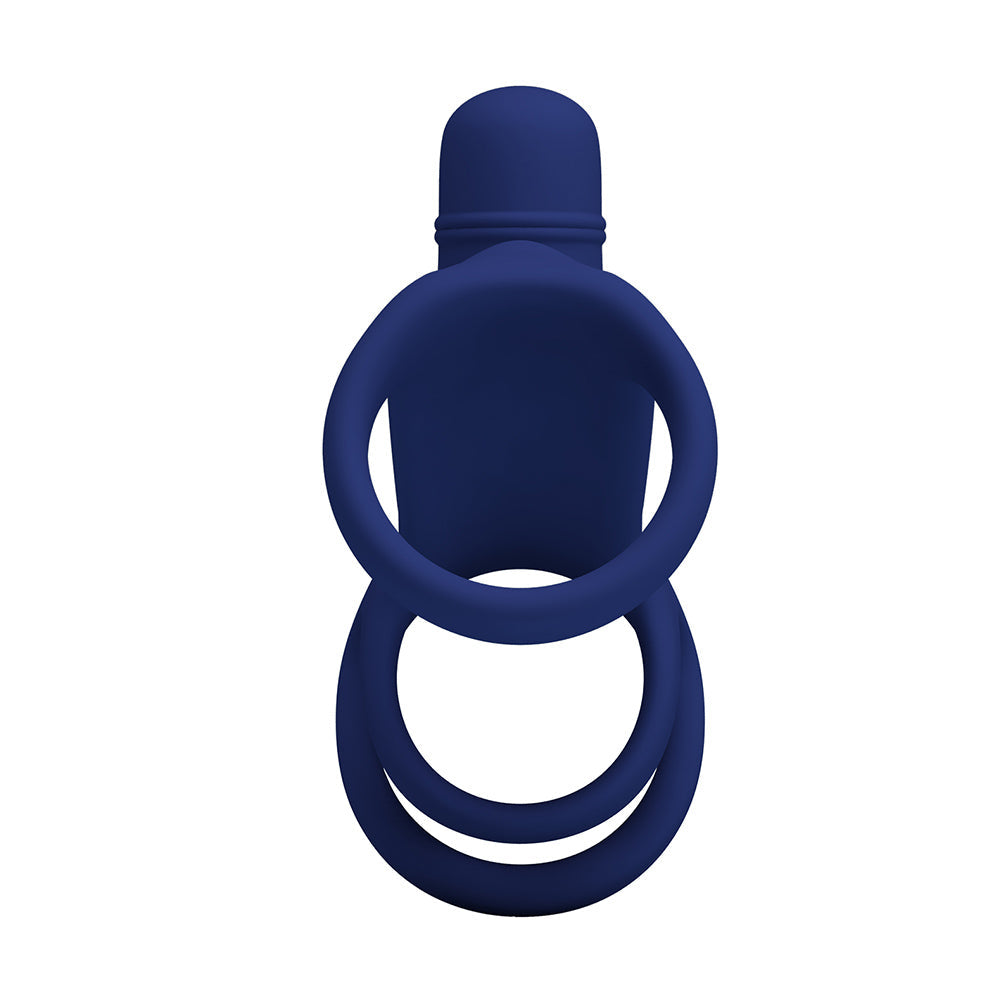 Elish Anillo Vibrador Triple con Funda - Azul