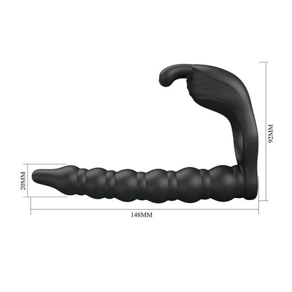 Blackney Anillo Vibrador para Doble Penetración - Negro