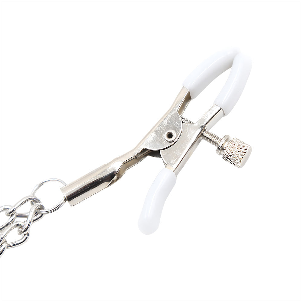 Pinzas Para Pezones Doble Cadena SENS Blanco