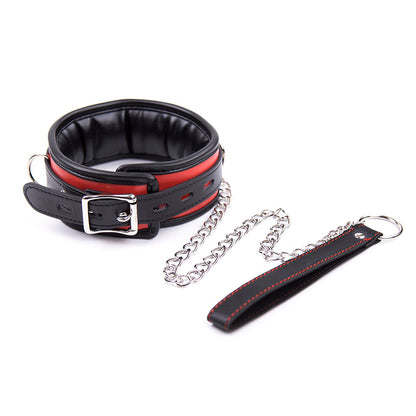 Collar Acolchado con Cadena SENS Negro y Rojo