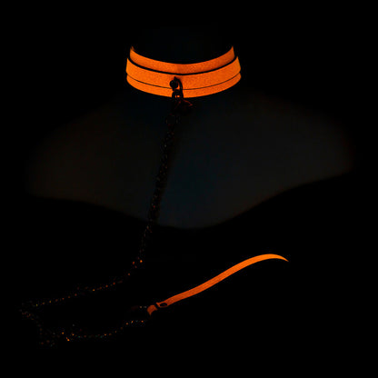 Collar Fluorescente con Cadena SENS Naranja Neón