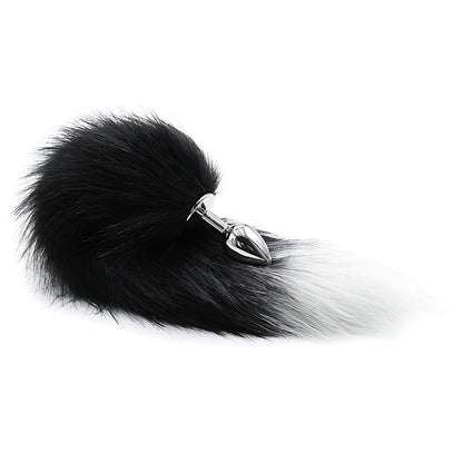 Cola de Zorro con Plug de Metal - Negro 41 cm