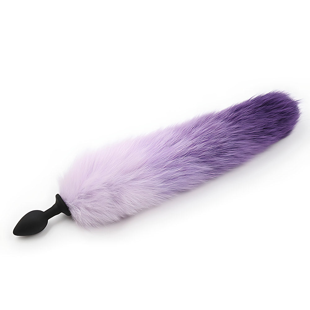 Cola de Zorro con Plug de Silicona - Morado 45 cm
