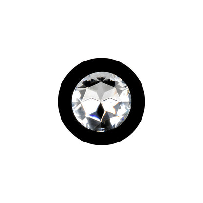 Plug Anal Negro con Joya Blanca