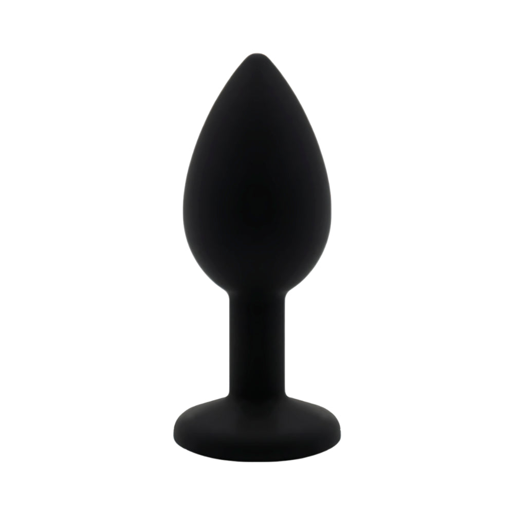 Plug Anal Negro con Joya Verde