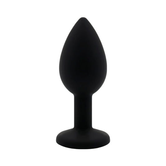Plug Anal Negro con Joya Verde